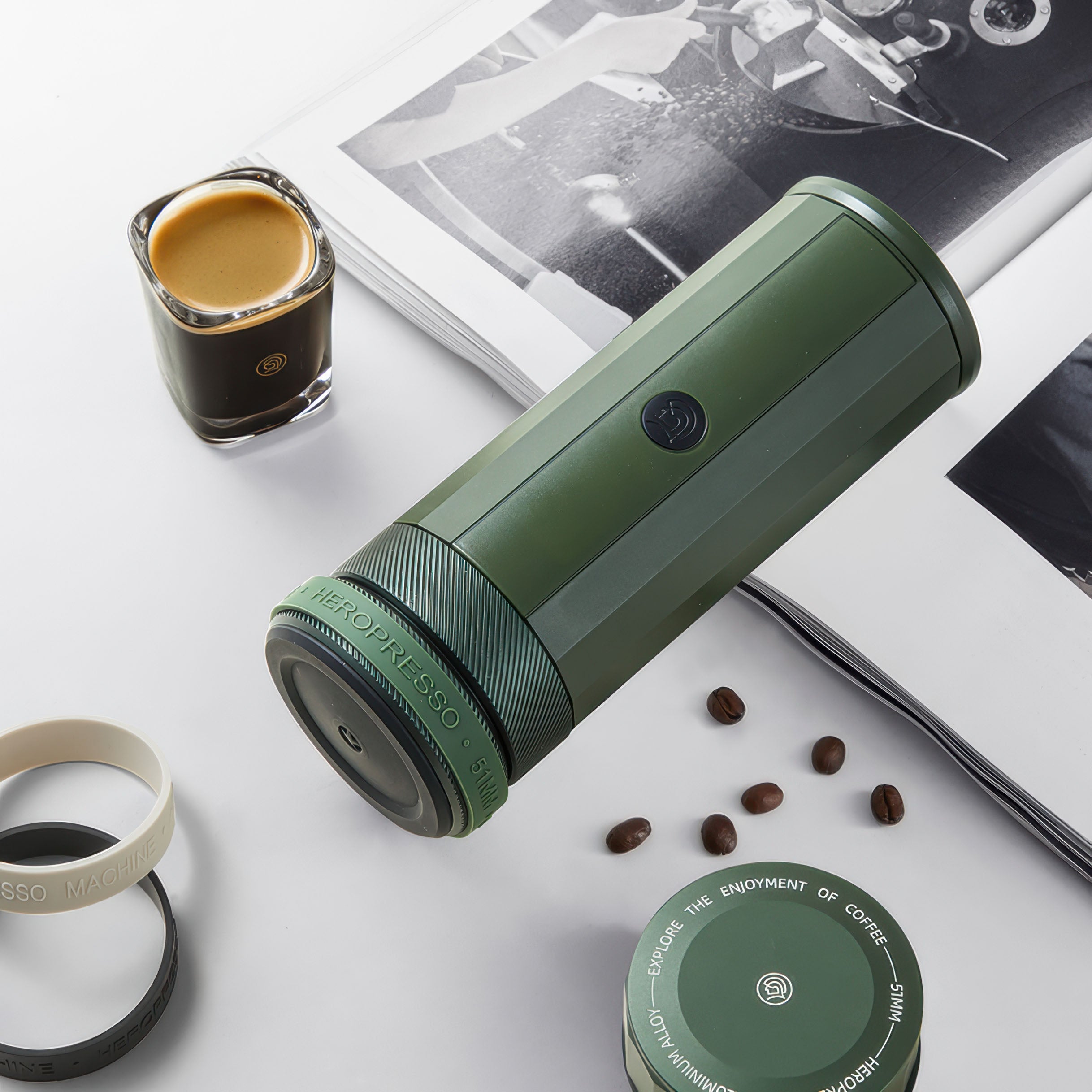 Heropresso 20 Bar Portable Espresso Maker Pro - Compact Manual Coffee Machine for Camping, Travel & Home Use - Perfect for Outdoor Adventures & Office Breaks