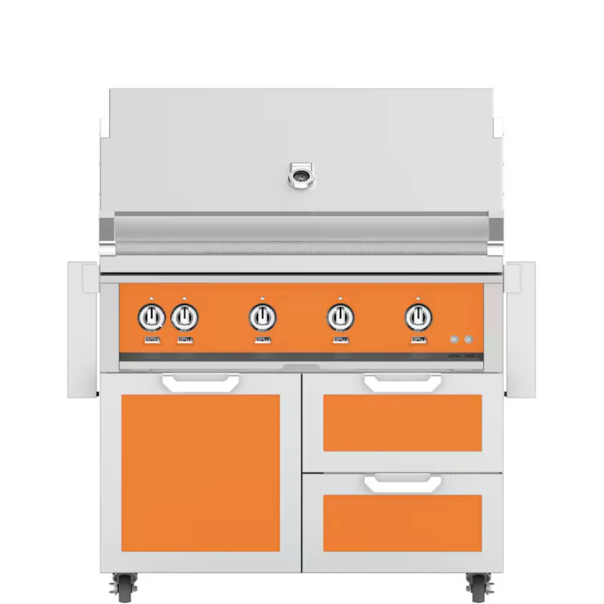Hestan 42-Inch Freestanding Outdoor Gas Grill with Door & Double Storage Drawers - GBR42 GCR42 - Perfect for Backyard BBQs, Patio Cooking, and Outdoor Entertaining