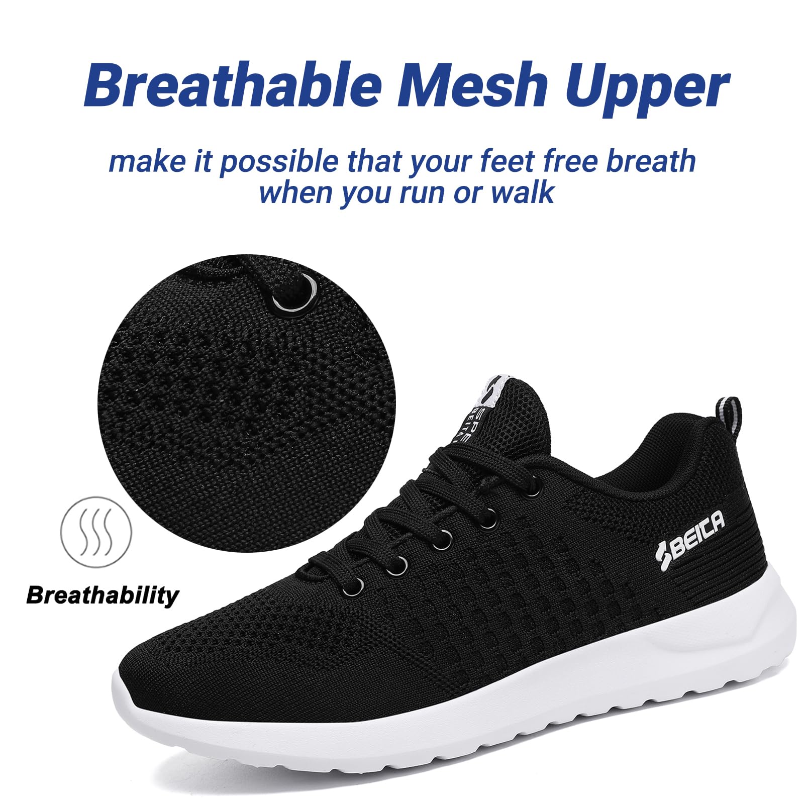 Beita Women's Running Shoes - Non-Slip Walking Sneakers for Gym, Travel & Work - Breathable Lightweight Sports Shoes for Jogging, Hiking & Daily Wear