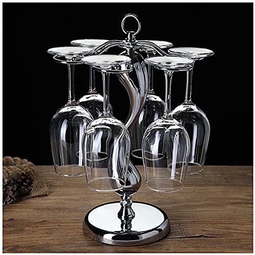 Stainless Steel Countertop Stemware Rack - Holds 6 Wine Glasses - Free Standing Kitchen & Bar Storage Organizer - Perfect for Displaying, Drying & Organizing Wine Glasses in Home Bars, Restaurants & Kitchens