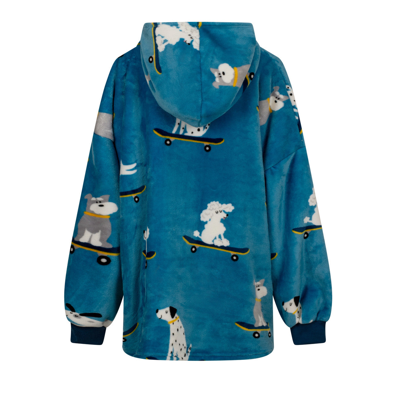 Skater Dogs Oversized Blanket Hoodie - Soft Fleece Pullover for Men & Women - Perfect for Lounging, Gaming & Outdoor Activities