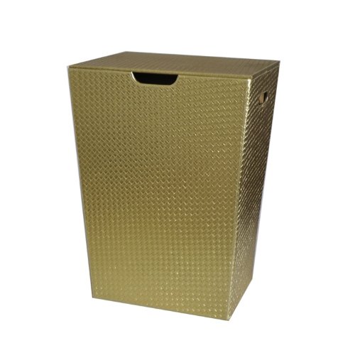 Gedy 6739-87 Gold Rectangular Laundry Basket - Stylish Storage for Clothes, Towels & Bedding - Perfect for Bedroom, Bathroom & Laundry Room Organization