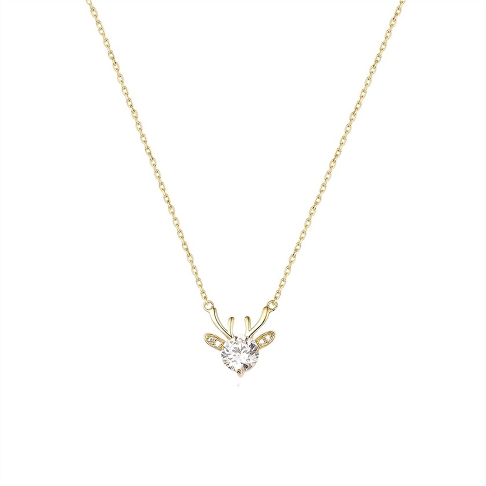 TOMYEUS 925 Sterling Silver Fawn Pendant Necklace - Elegant Clavicle Chain for Women, Minimalist Deer Jewelry Gift for Her | Perfect for Date Night, Office Wear & Special Occasions