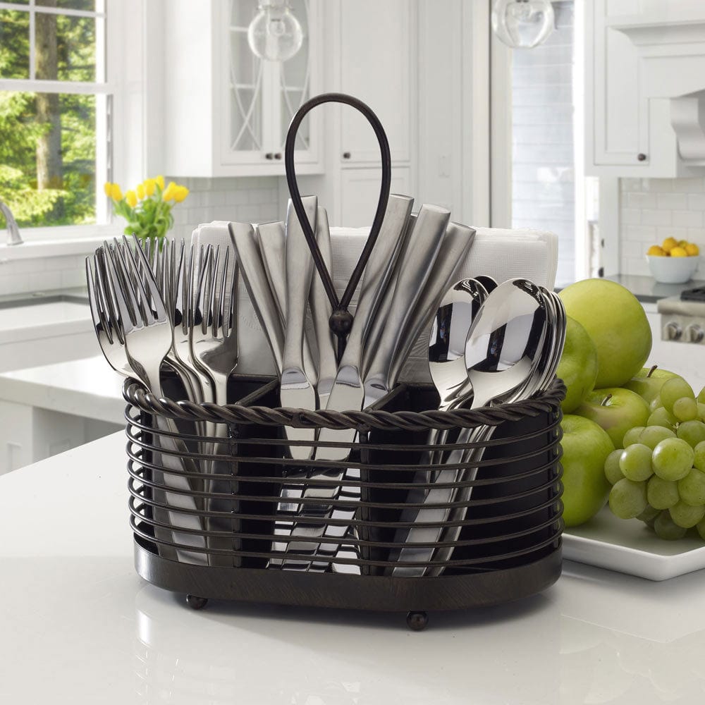 Sturdy Rope Napkin Holder & Flatware Storage Caddy - Perfect for Kitchen, Dining Table, Picnic, and Outdoor Entertaining