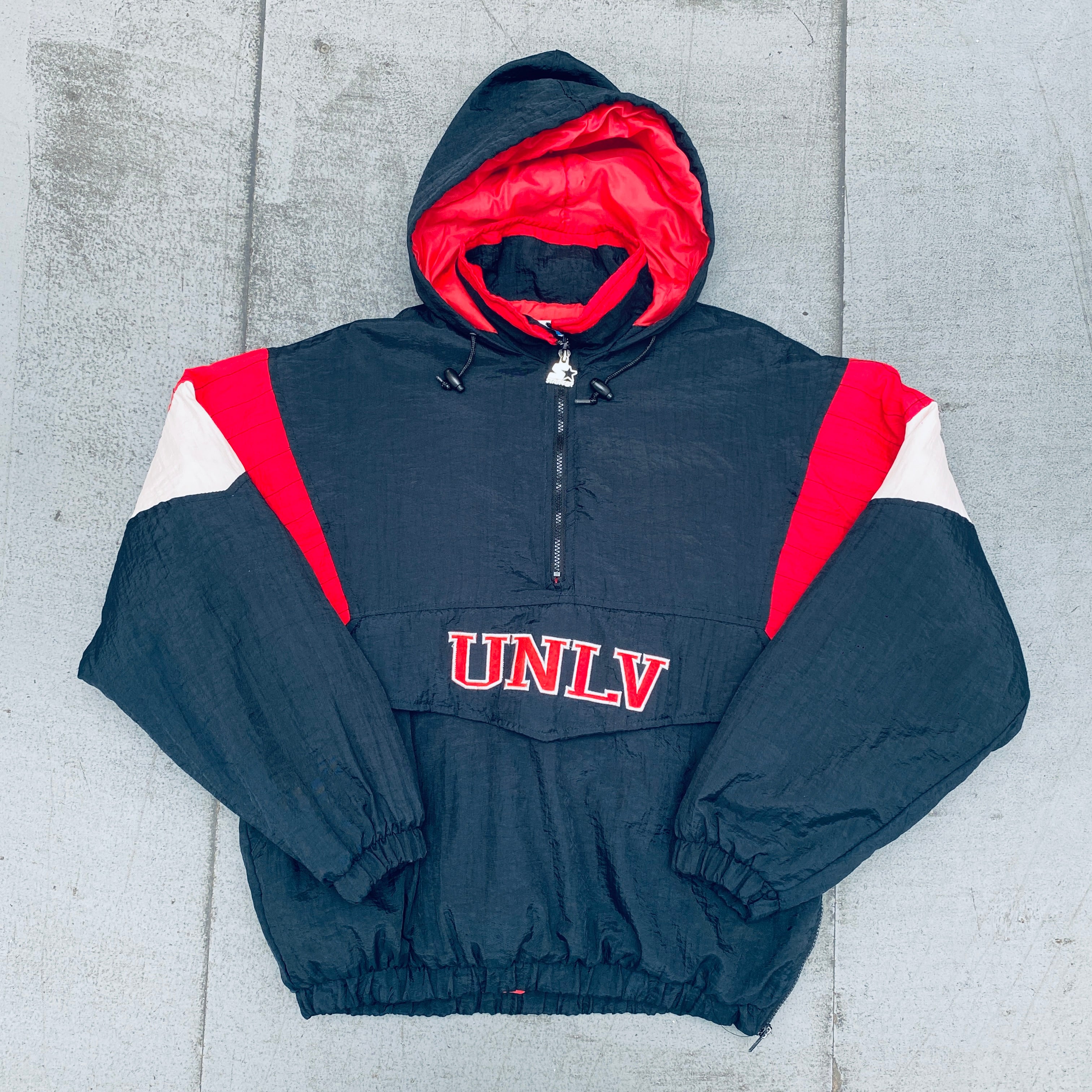UNLV Rebels 1990s Vintage 1/4 Zip Breakaway Jacket for Men - Retro College Basketball Pullover - Perfect for Game Day, Tailgating & Casual Wear