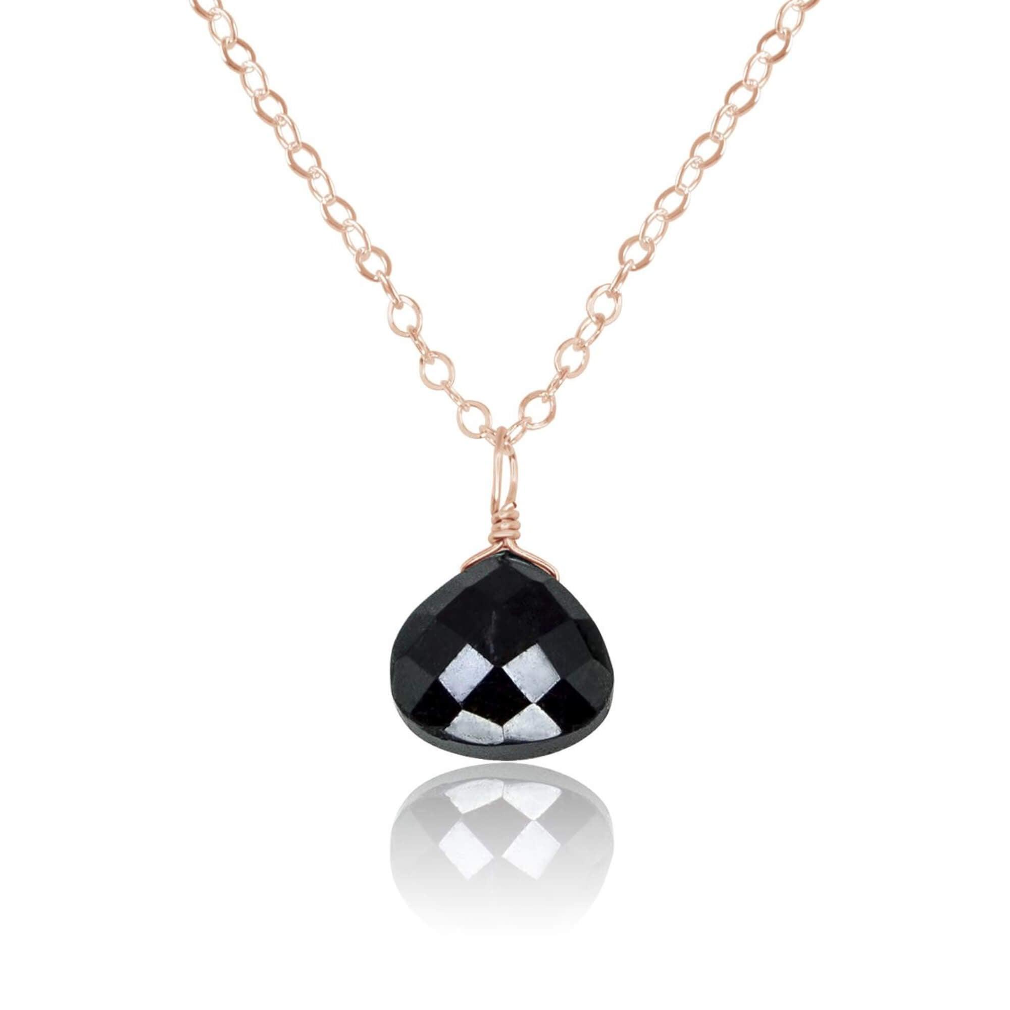 Black Tourmaline Crystal Pendant Necklace for Women - Natural Gemstone Jewelry for Protection & Healing - Perfect for Meditation, Energy Cleansing & Everyday Wear