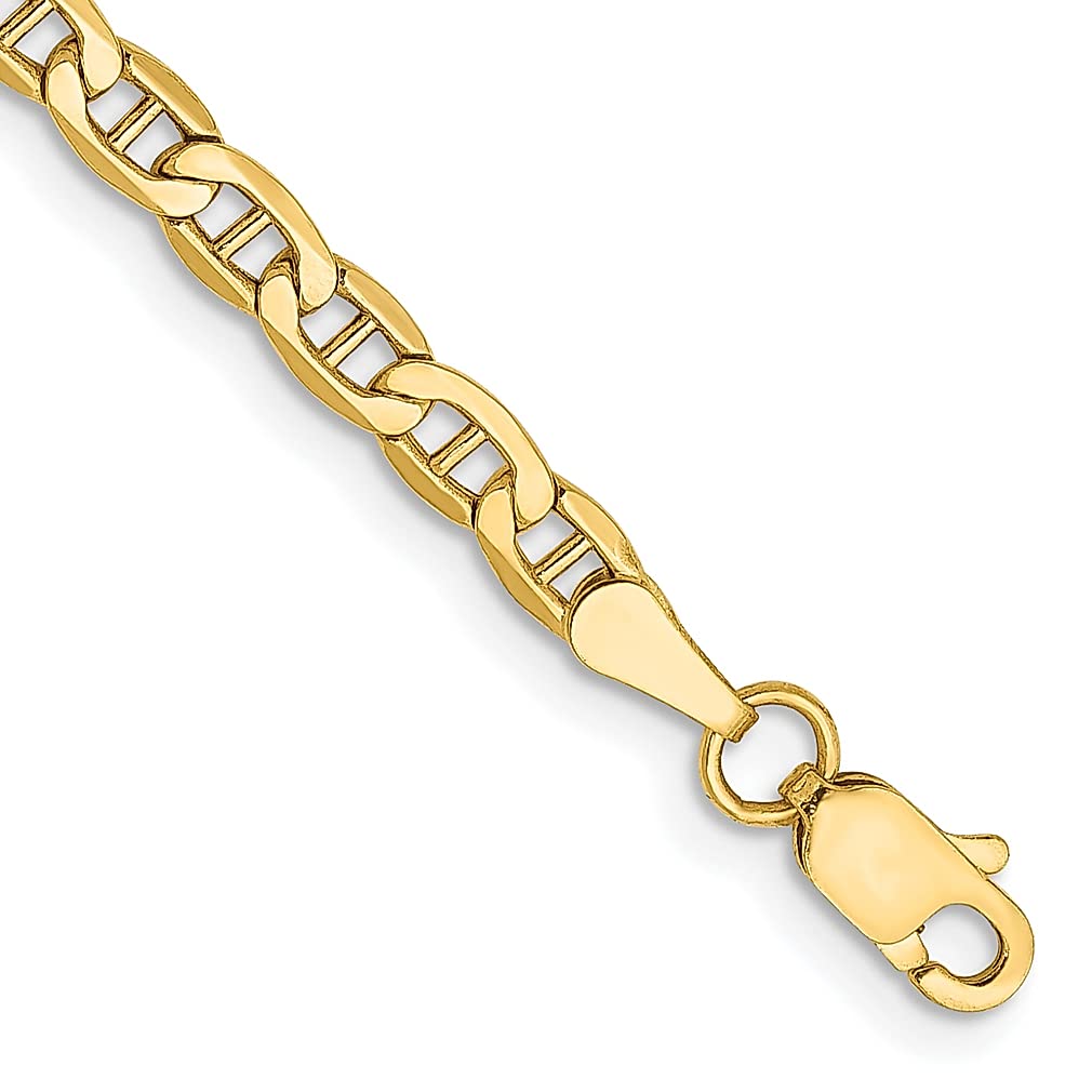 14K Yellow Gold 3.20mm Link Anchor Bracelet Chain - 7 Inch Dainty Jewelry for Women, Perfect Gift for Her - Ideal for Everyday Wear, Special Occasions & Anniversary Gifts