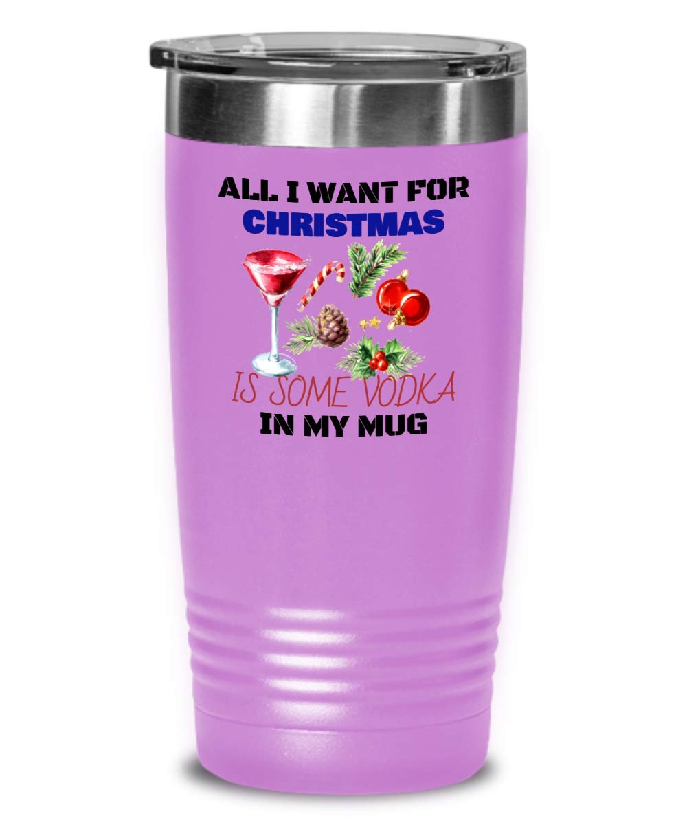 Vodka Tumbler - Christmas Holiday Insulated Cup with Lid & Straw - Perfect for Vodka Cocktails, Iced Coffee & Office Use - Funny Christmas Gift Idea 2023