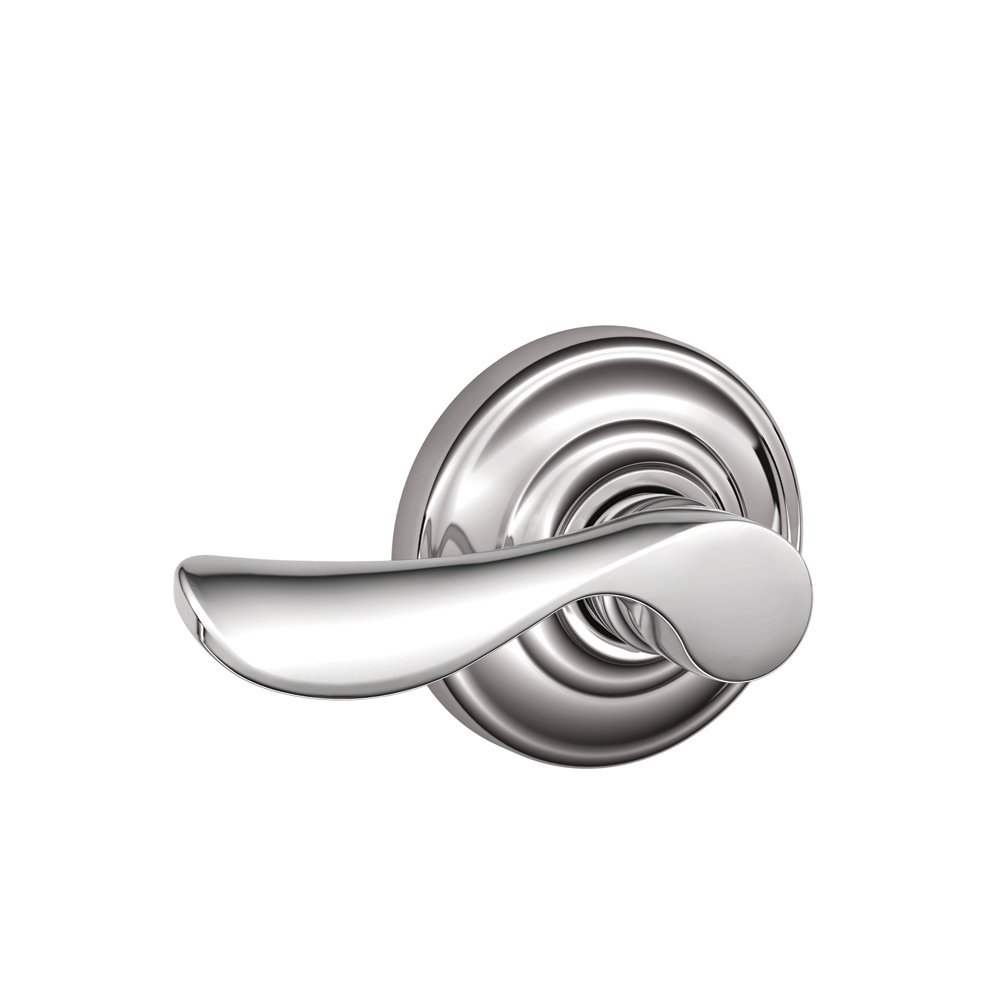 Schlage Champagne Passage Lever Door Handle - Andover Rose & Bright Chrome Finish - Secure & Stylish Entry for Homes & Offices