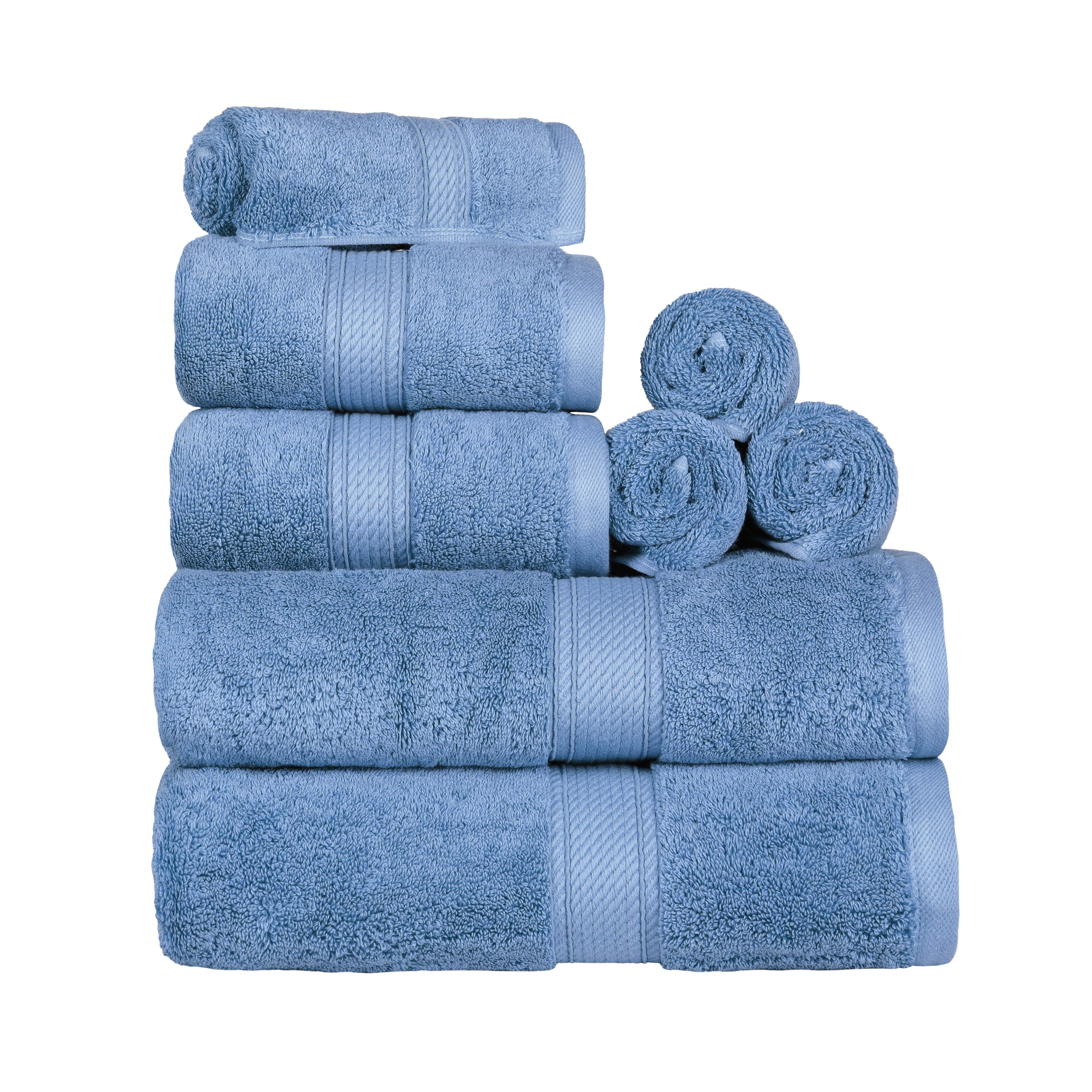 Premium 8-Piece Egyptian Cotton Towel Set - Ultra Soft, Heavyweight & Plush for Bath, Spa & Luxury Home Decor