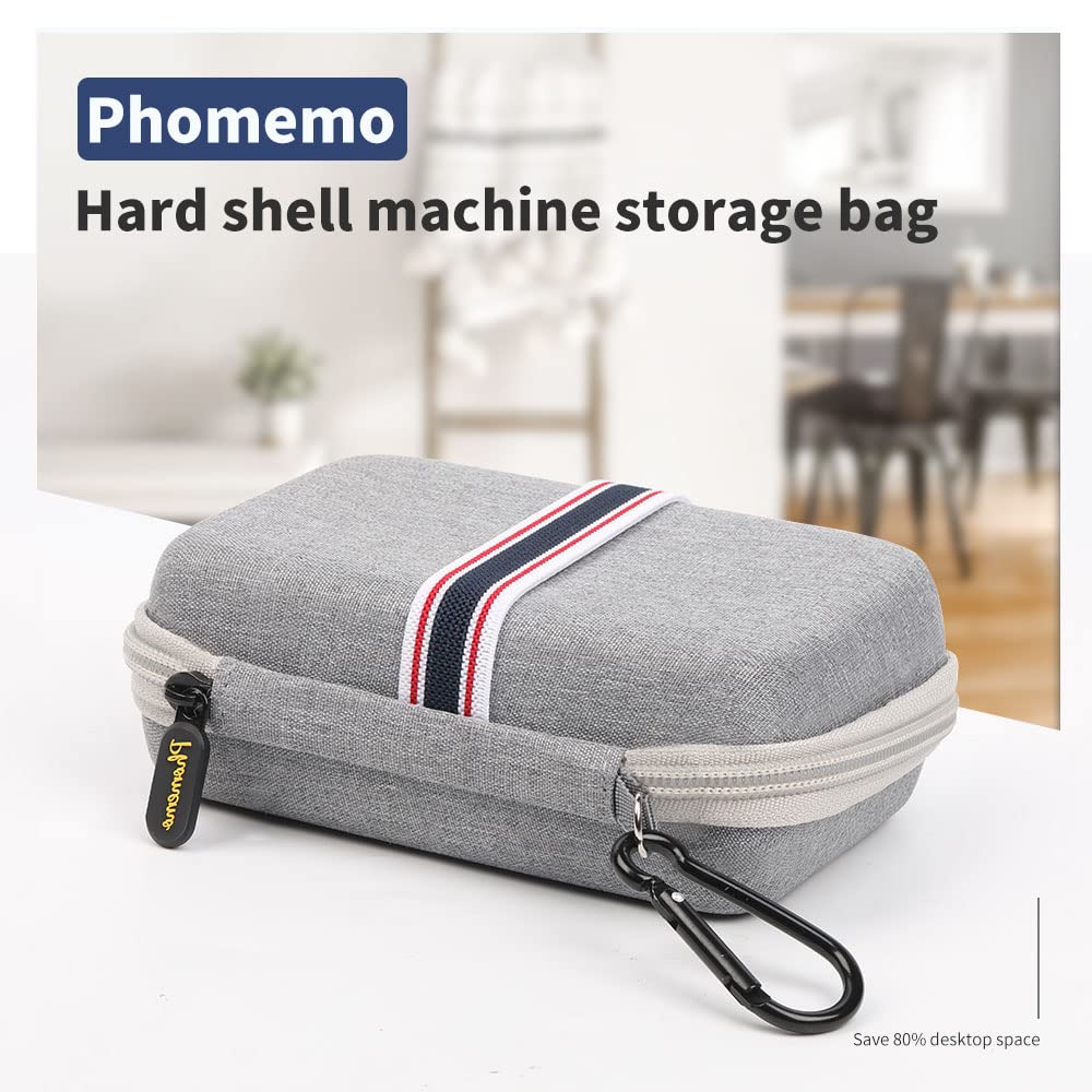 Phomemo D30 Portable Label Maker with Grey Hard Carrying Case - Perfect for Home, Office & Warehouse Organization | Thermal Label Printer for Shipping, Filing & Storage