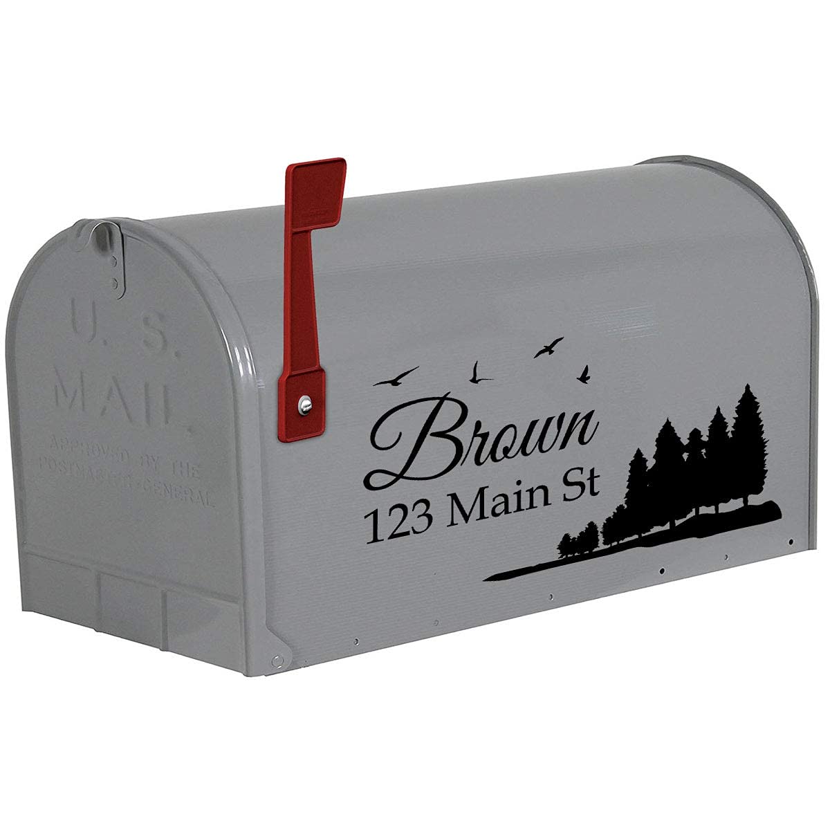 VWAQ Custom Mailbox Address Decal - Personalized Family Name Sticker for Home & Garden Decor - CMB29 (Black) | Perfect for Housewarming Gifts, Front Door Decoration & Mailbox Identification