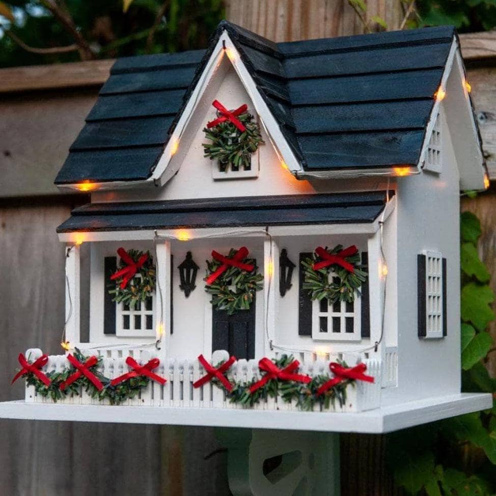 Festive LED Lighted Holiday Birdhouse - Outdoor Christmas Decoration for Garden, Yard & Patio Decor