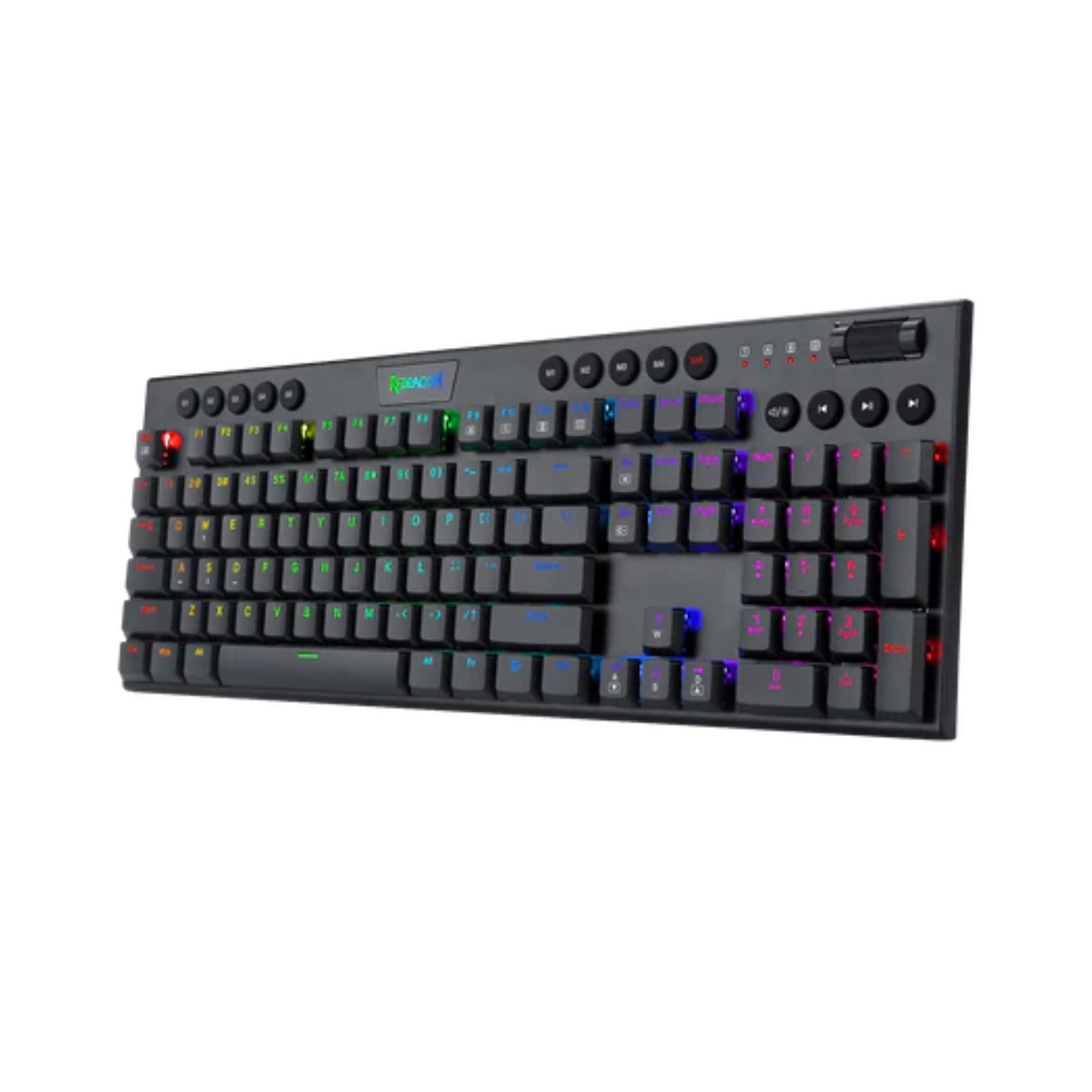 Redragon Horus FS Wired Gaming Keyboard - Mechanical RGB Backlit, Red Switches, Spanish Layout, Black & Red - Perfect for PC Gaming, Esports, and Office Work