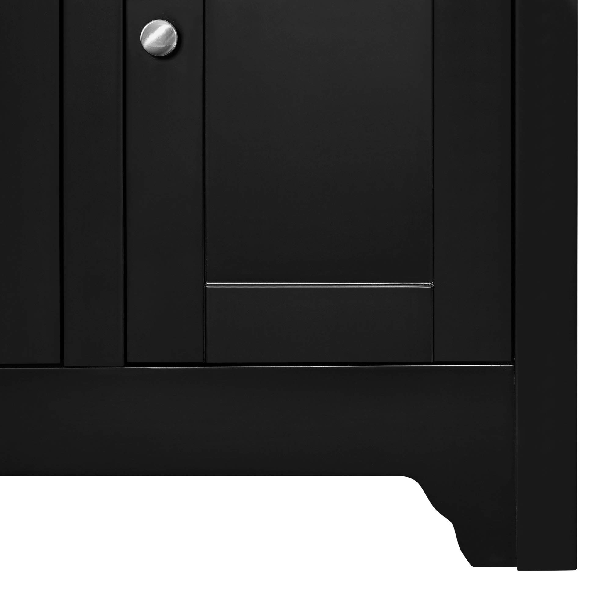 Walker Edison 52 Inch Black Universal TV Stand with Storage Cabinets for TVs up to 58