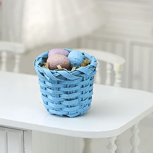 Miniature Wicker Easter Basket for Dollhouse Decor - Handmade Easter Basket for DIY Crafts, Party Favors, and Spring Home Decorations