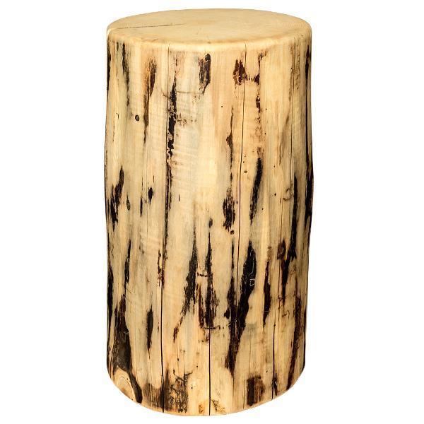 Authentic Montana Cowboy Stump - Handcrafted Wooden Stool for Western Decor & Ranch Style Home - Perfect for Camping, Hunting, and Outdoor Gatherings