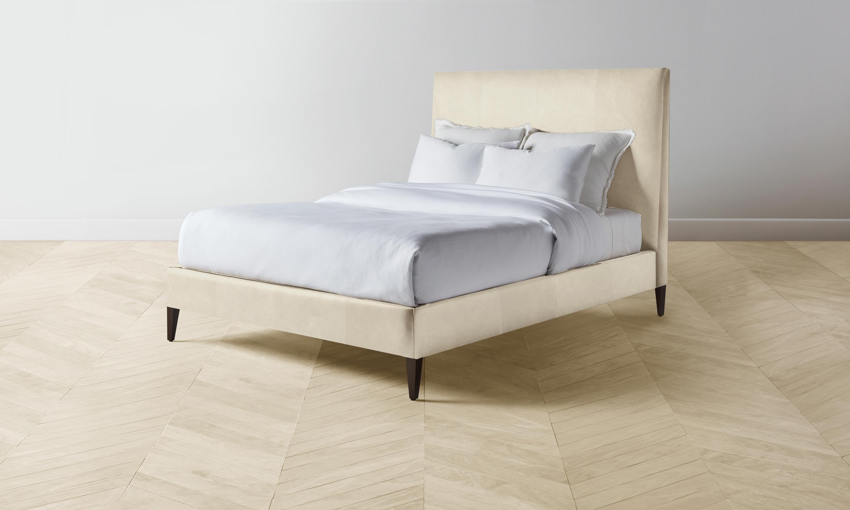 The Essex Bed - Premium Tuscan Leather Bisque Finish for Luxurious Bedroom Decor | Perfect for Master Bedrooms & Guest Rooms