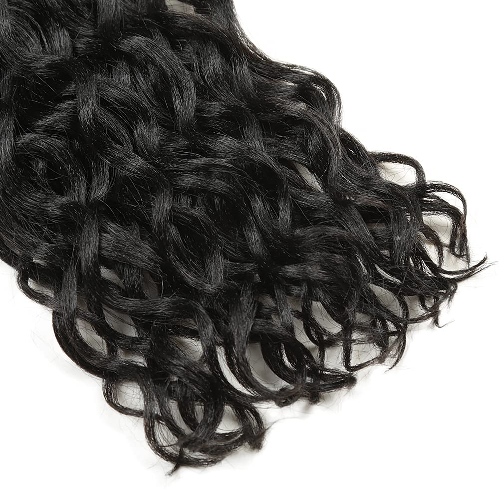18 Inch Ocean Wave Crochet Hair - Hawaii Curl Goddess Locs Boho Braid Hair Extensions for Black Women (1B, 18 Inch) | Perfect for Protective Styles, Summer Vacations & Boho Chic Looks