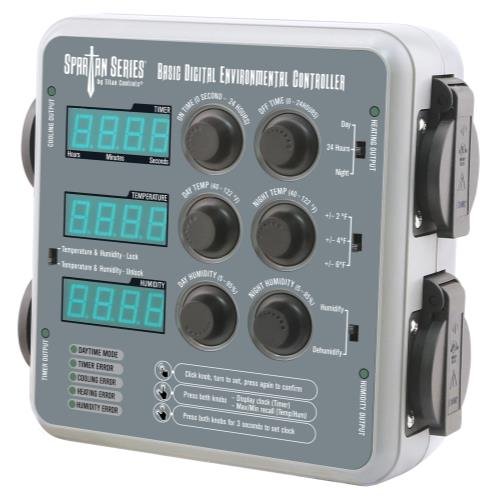 Titan Controls Spartan Series Digital Environmental Controller - Temperature, CO2 Timer & Humidity Monitor for Grow Tents, Greenhouses & Indoor Gardening
