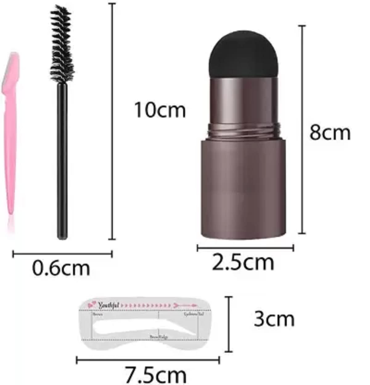 3-in-1 Hairline Powder Stick - Eyebrow Shaping & Root Touch Up Powder for Thicker Hair - Perfect for Daily Use, Travel & On-The-Go Touch Ups