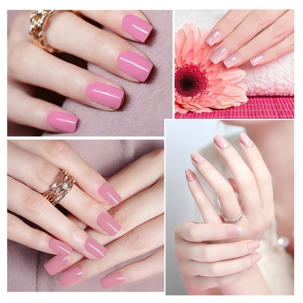 GirlyDream 6 Color Gel Nail Polish Set with Base & Top Coat - 36W Fast Curing LED Nail Lamp - Complete Starter Manicure Kit for Home & Salon Nail Art (#014) - Perfect for DIY Nails, Professional Salons & Gift Giving