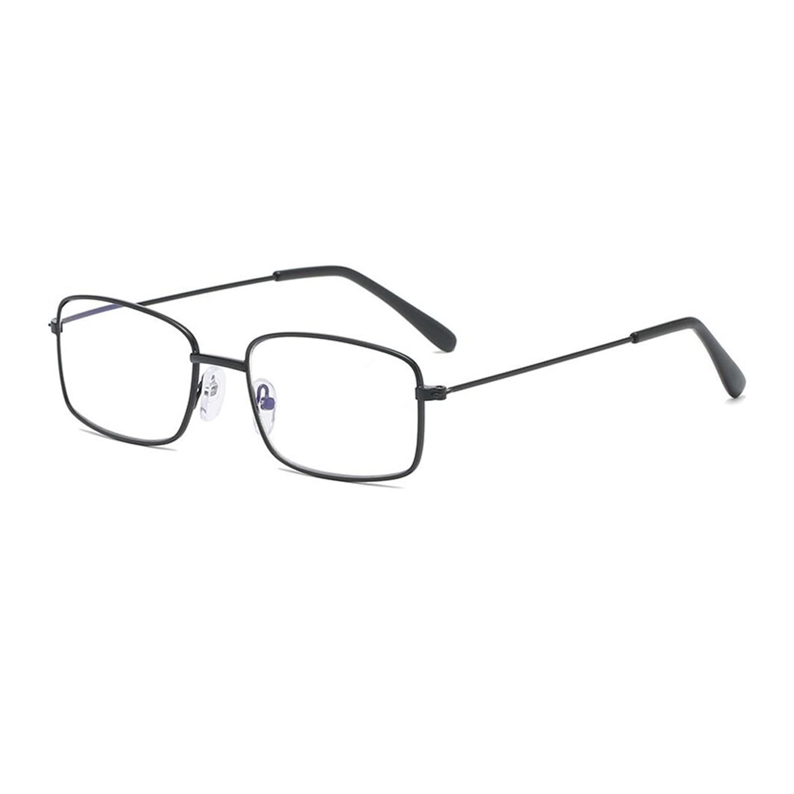 Saturey Reading Glasses - Fashion Classic Metal Frame for Women & Men - HD Anti Blue Light Presbyopic Eyewear - Ultralight +1.50 Magnification - Black Frame - Perfect for Office, Reading & Computer Use