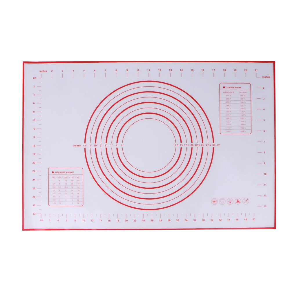 RY-CAN 24x16 Inch Non-Stick Silicone Rolling Mat for Baking, Cake Dough, Clay & Fondant - 60x40cm Heat-Resistant Pastry Sheet (2 Colors) - Perfect for Home Baking, Cookie Making & Craft Projects
