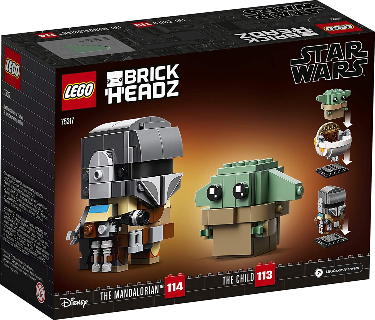 LEGO BrickHeadz Star Wars The Mandalorian & The Child 75317 Building Kit - Collectible Star Wars Toys for Kids & Adults - Perfect for Display, Gifts & Star Wars Fans Collection