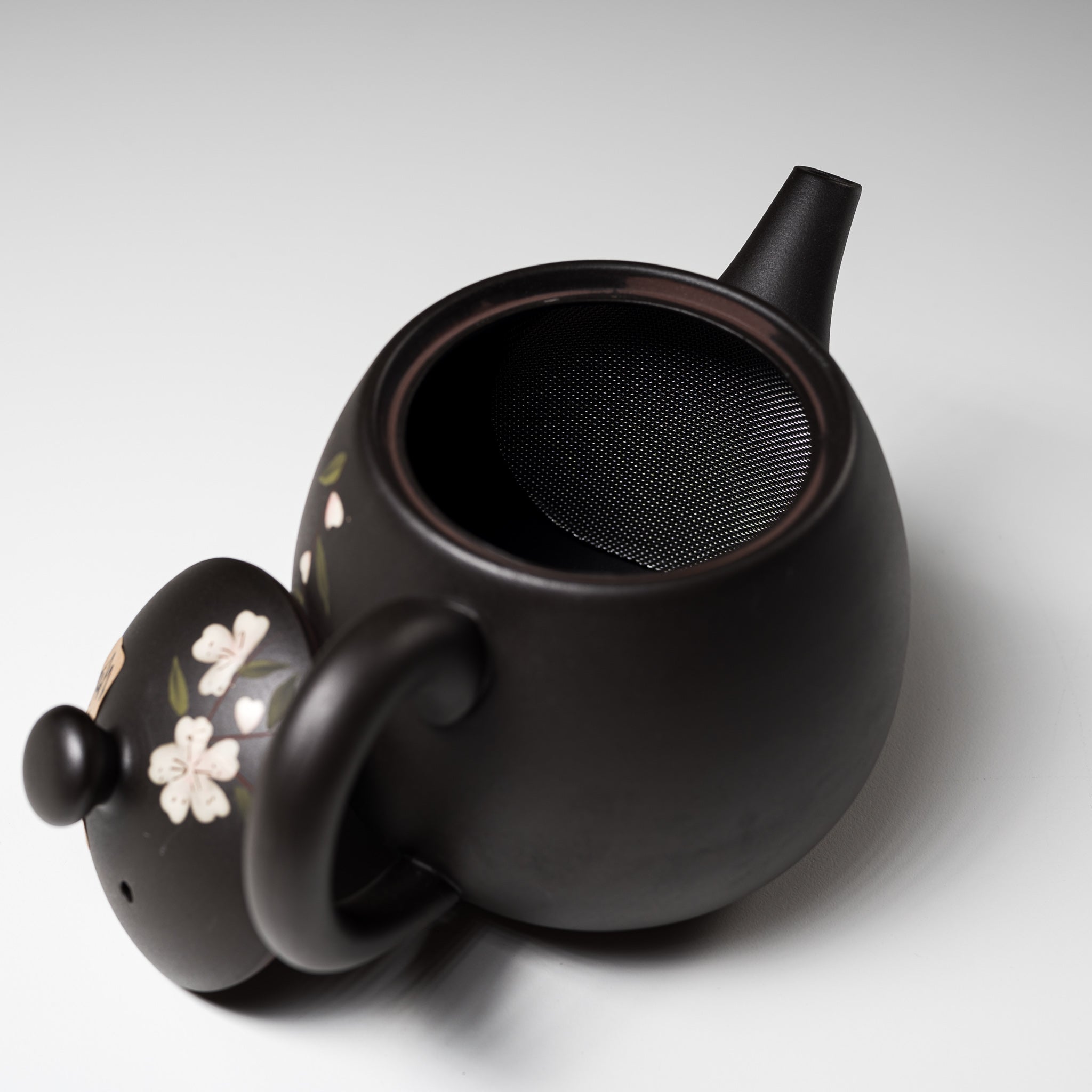 Hand-Painted Tokoname Teapot - 260ml Japanese Ceramic Teapot with Weeping Cherry Design for Green Tea & Matcha Brewing - Perfect for Home, Office & Tea Ceremonies