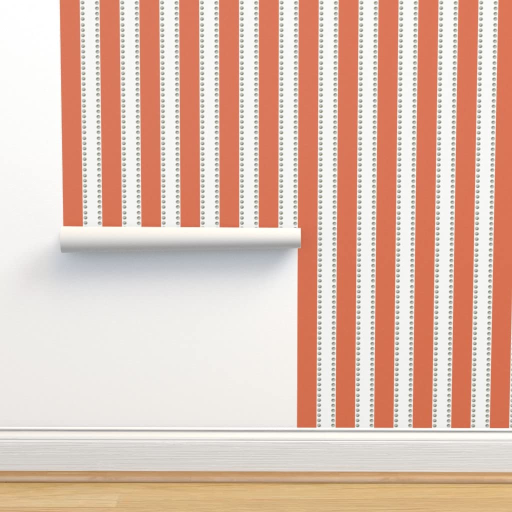 Peel & Stick Removable Wallpaper - 9ft x 2ft Jellyfish Stripe Beach Coral Gray Vintage Design | Self-Adhesive Wall Decal for Bedroom, Bathroom, Nursery & Home Decor