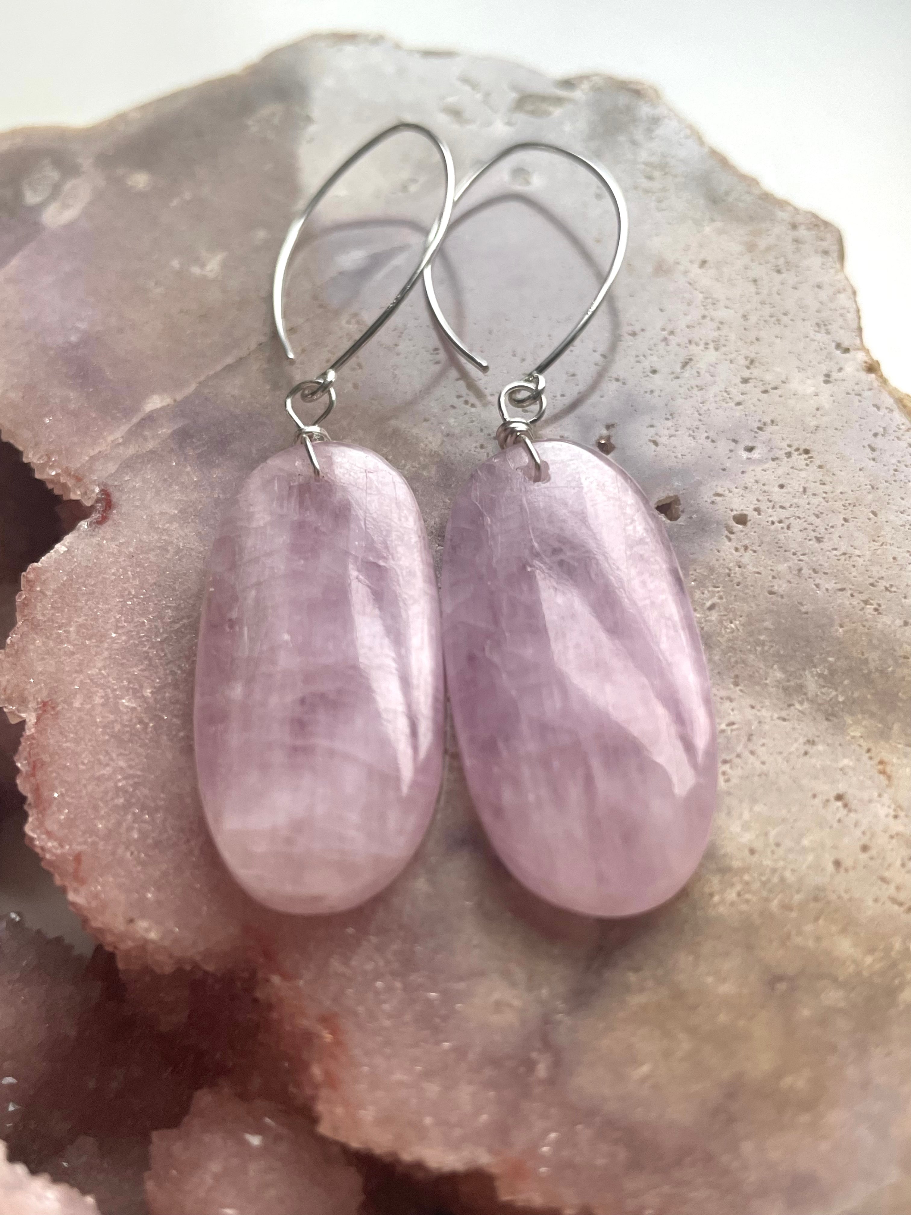 Stunning Kunzite Statement Earrings in Sterling Silver | Elegant Jewelry for Women | Perfect for Weddings, Parties & Special Occasions