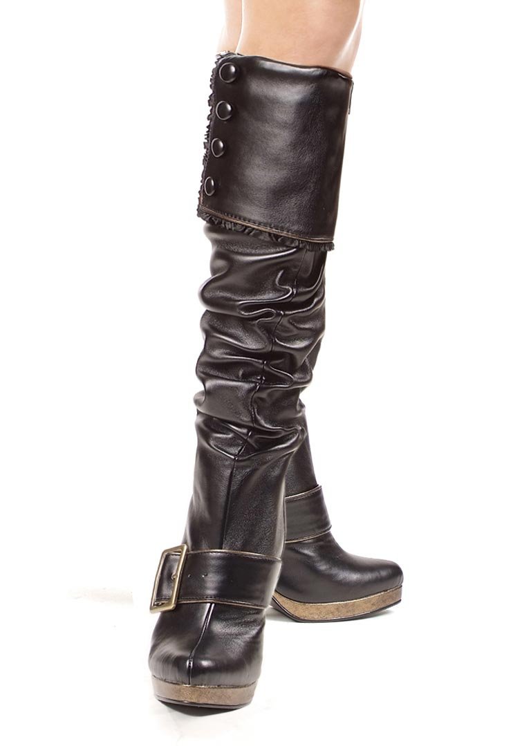 Ellie Shoes Women's 4 Inch Heel Knee High Boots Black PU Leather - Perfect for Office, Party & Night Out
