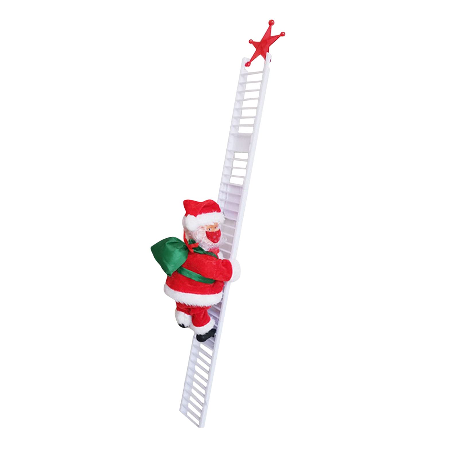 Monthlove Electric Santa Claus Climbing Ladder Christmas Decoration - Creative Masked Santa with Moving Climbing Action for Holiday Window Decor, Kids Gift & Home Festive Display - Perfect for Christmas Tree Ornaments, Fireplace Mantel Decor, and Holiday Party Decoration