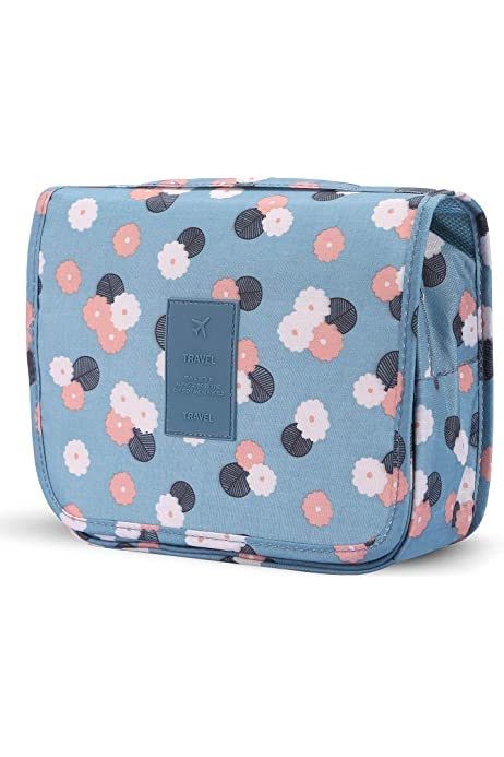 JUBLYN Professional Cosmetic Makeup Organizer Case - Waterproof Travel Makeup Bag with Multiple Compartments, Light Blue Cosmetic Storage Pouch for Women | Perfect for Travel, Home Use & Salon Organization