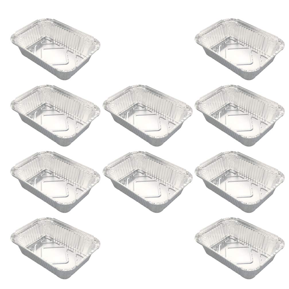 10-Pack Disposable 1100ml Aluminum Foil Round Baking Pans - Hemoton Lidless Bread Tins, Food Storage Containers & Serving Trays for Parties, Picnics & Meal Prep