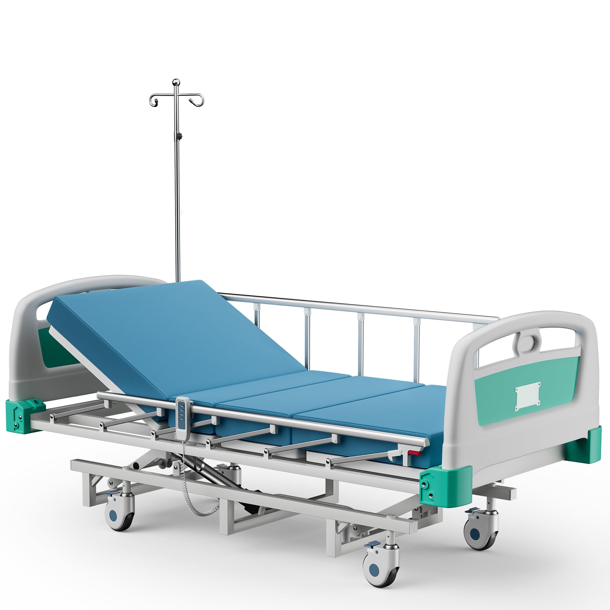 Premium Full Electric Hospital Bed - 3 Function Adjustable Medical Nursing Bed with 4.7