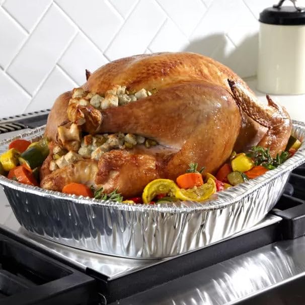 Extra Large Disposable Aluminum Turkey Roaster Pan - Durable & 100% Recyclable for Thanksgiving Baking & Roasting (Pack of 200) | Perfect for Holiday Meals, Large Gatherings & Catering Events