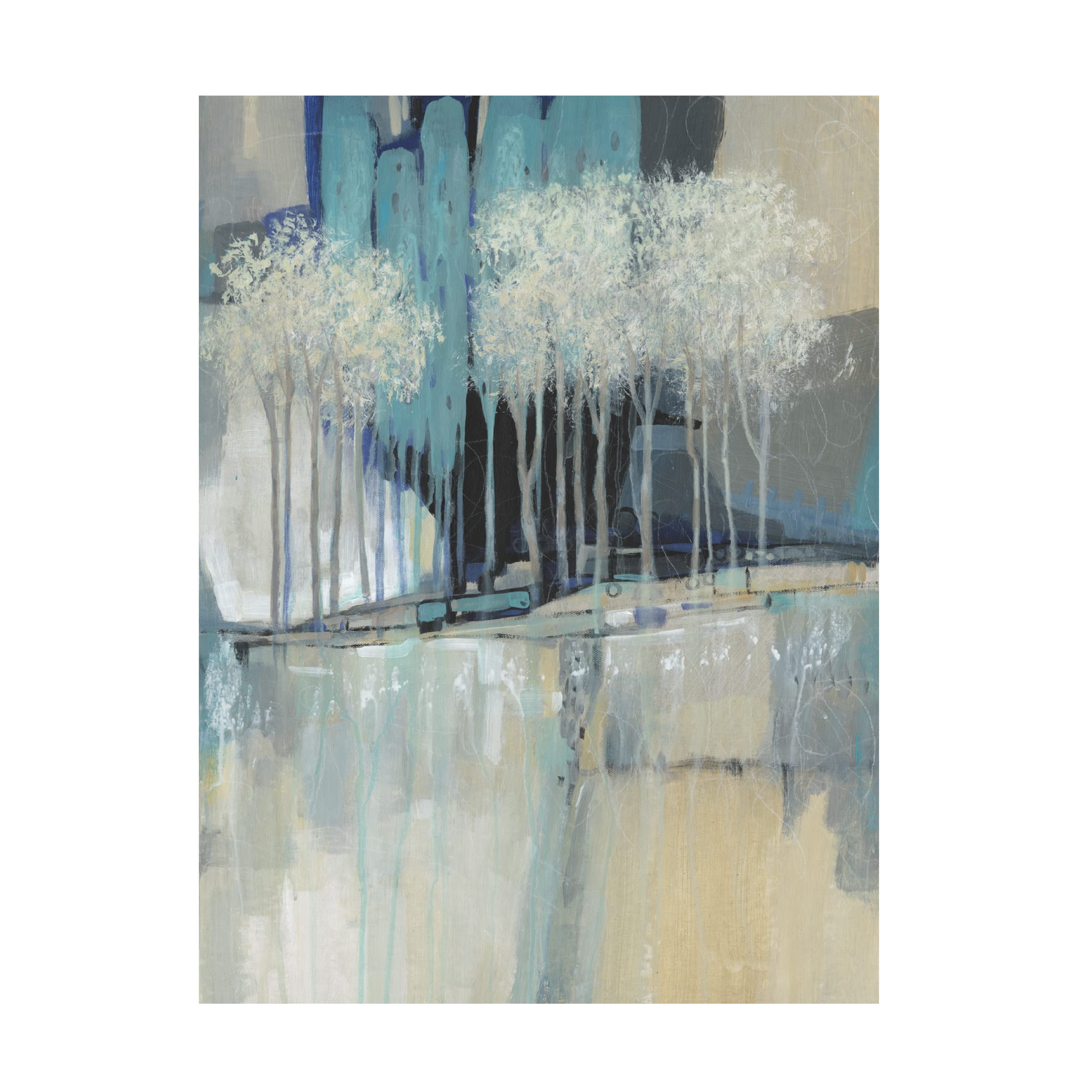 Trademark Fine Art 'Whimsical Treeline II' Canvas Wall Art by Tim OToole - Nature Inspired Landscape Painting for Living Room, Bedroom & Office Decor
