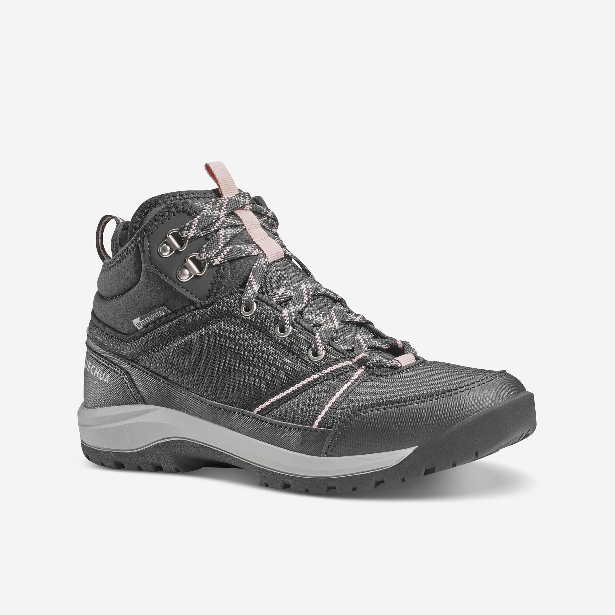 Quechua Women's Waterproof Hiking Boots NH100 Mid WP - Lightweight Outdoor Trekking Shoes for Trail Walking & Mountain Climbing