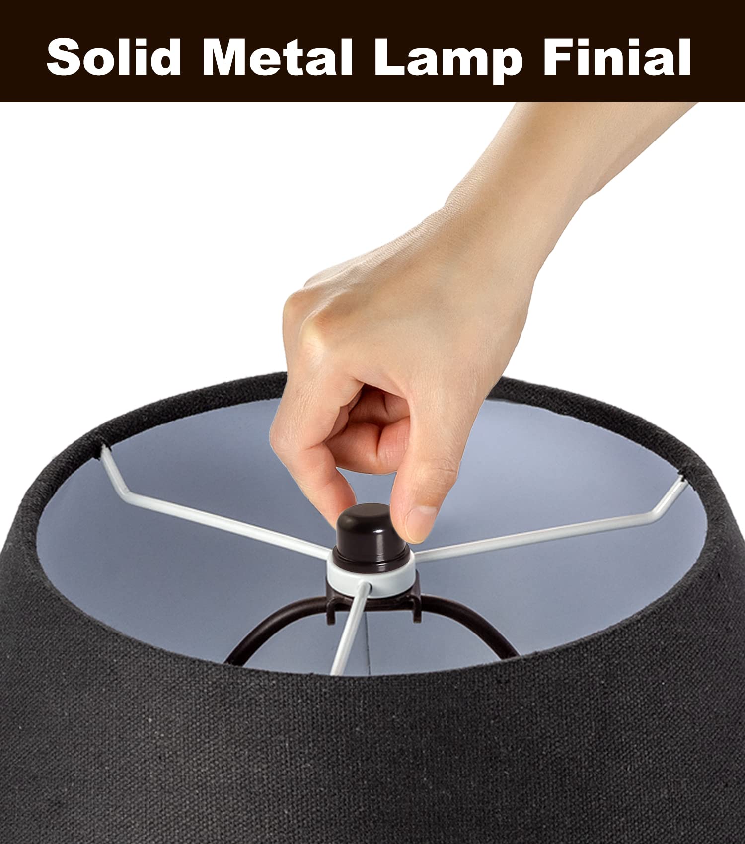 8 Inch Bronze Lamp Shade Harp Holder - 2 Pack Heavy Duty Detachable Lamp Shade Bracket with 3/8