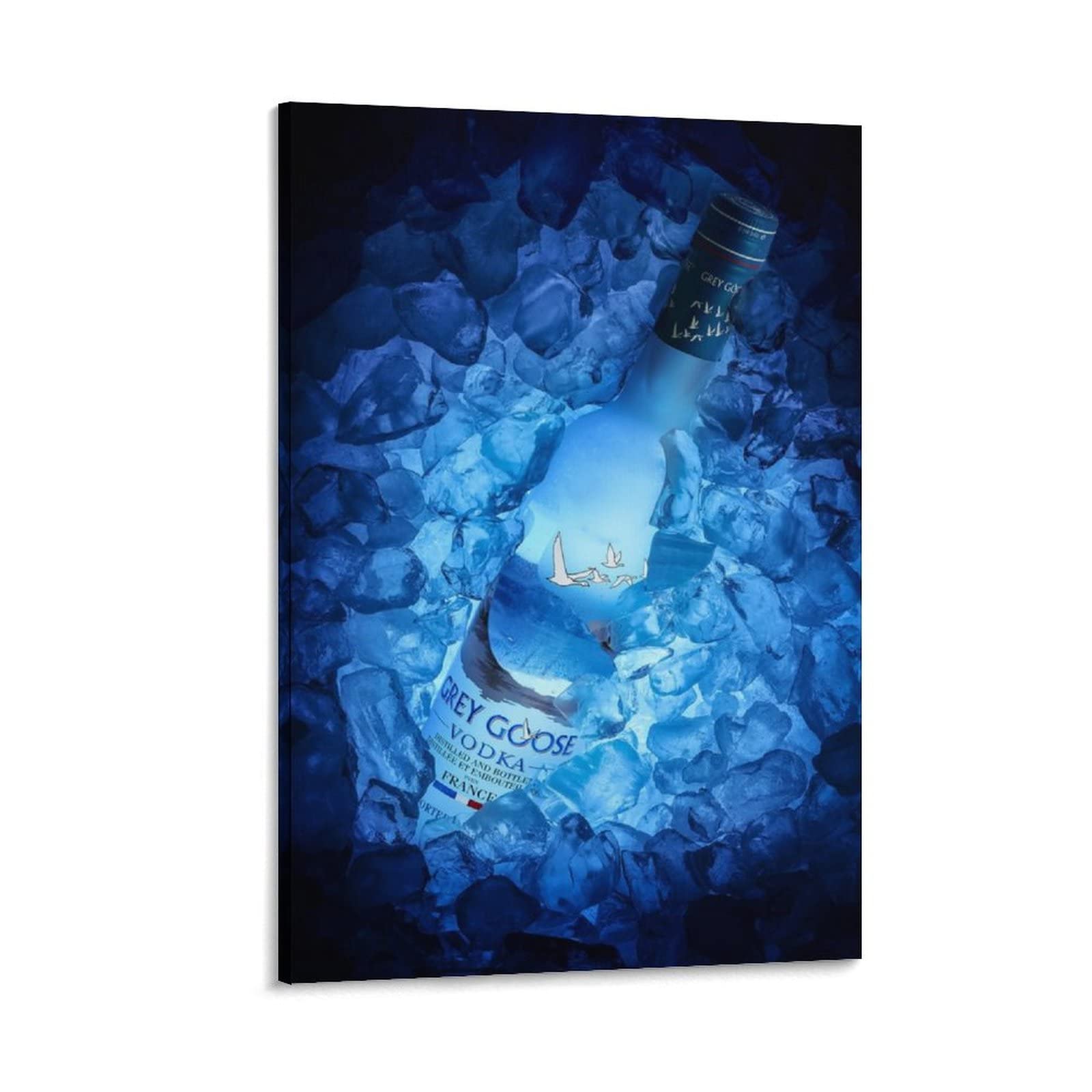 Grey Goose Cocktail on Rocks Art Poster - Watercolor Canvas Print Wall Decor for Living Room, Bar & Home - 08x12inch (20x30cm) - Perfect for Cocktail Lovers & Modern Interior Design