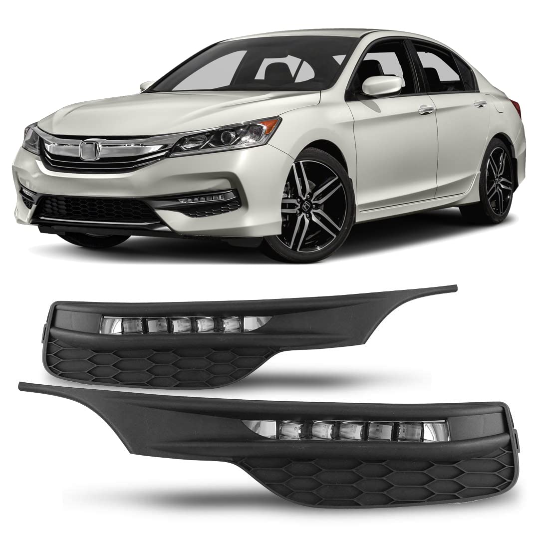 Winjet OEM Series LED Fog Lights Kit for 2016-2017 Honda Accord Sedan - Includes Switch & Wiring Harness - Upgrade Your Night Driving Visibility & Safety