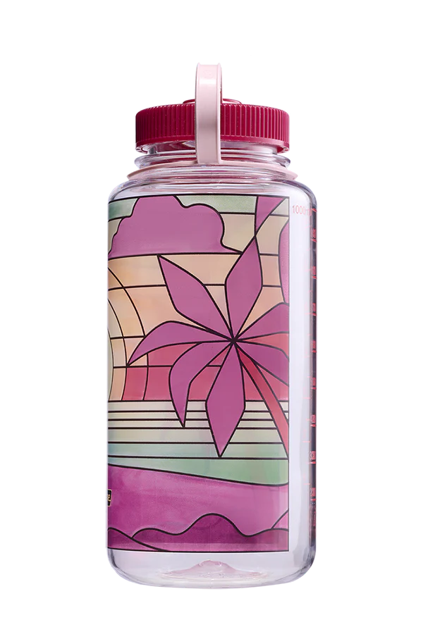 32oz Wide Mouth Stained Glass Print Water Bottle - Insulated Stainless Steel Vacuum Flask for Hot & Cold Drinks - Perfect for Gym, Hiking, Camping & Office Use