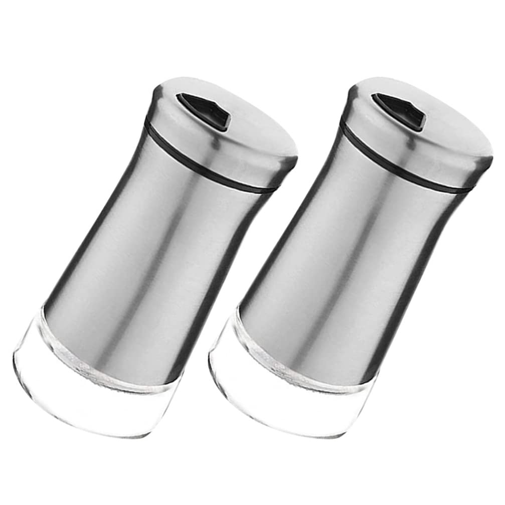 Hemoton 2-Pack Stainless Steel Salt and Pepper Shakers - Refillable Seasoning Dispenser with Herb Infuser - Kitchen Utensil Gadget for Cooking, BBQ, and Dining Table Use