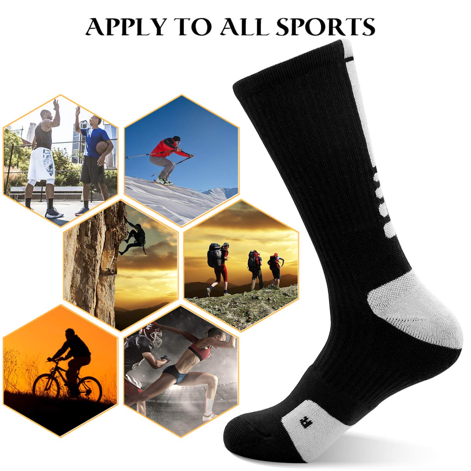Elite Basketball Socks - Cushioned Athletic Crew Socks with Thick Compression for Men & Women - Perfect for Basketball, Running & Gym Workouts