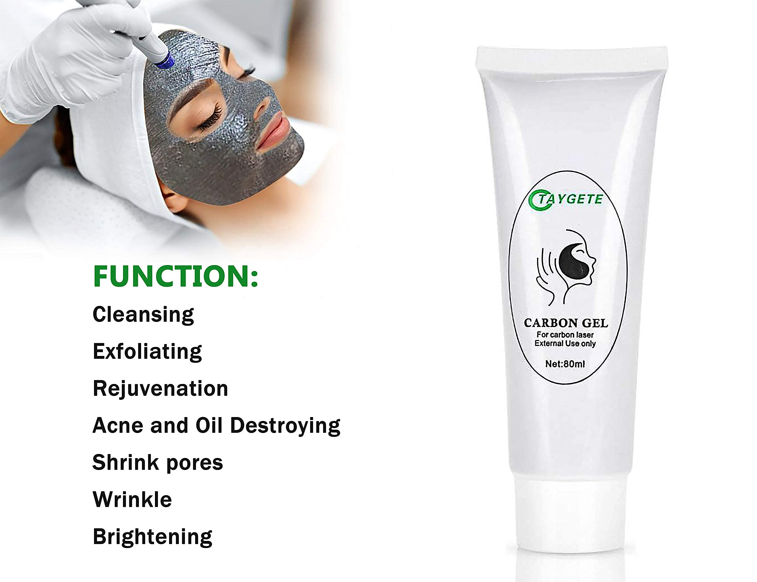 Relieftoᵀᴹ Carbon Peel Gel for Q-Switch Nd:Yag Laser | 80ML Skin Rejuvenation & Deep Cleaning, Black Doll Facial Treatment, Ideal for Spa & Professional Use