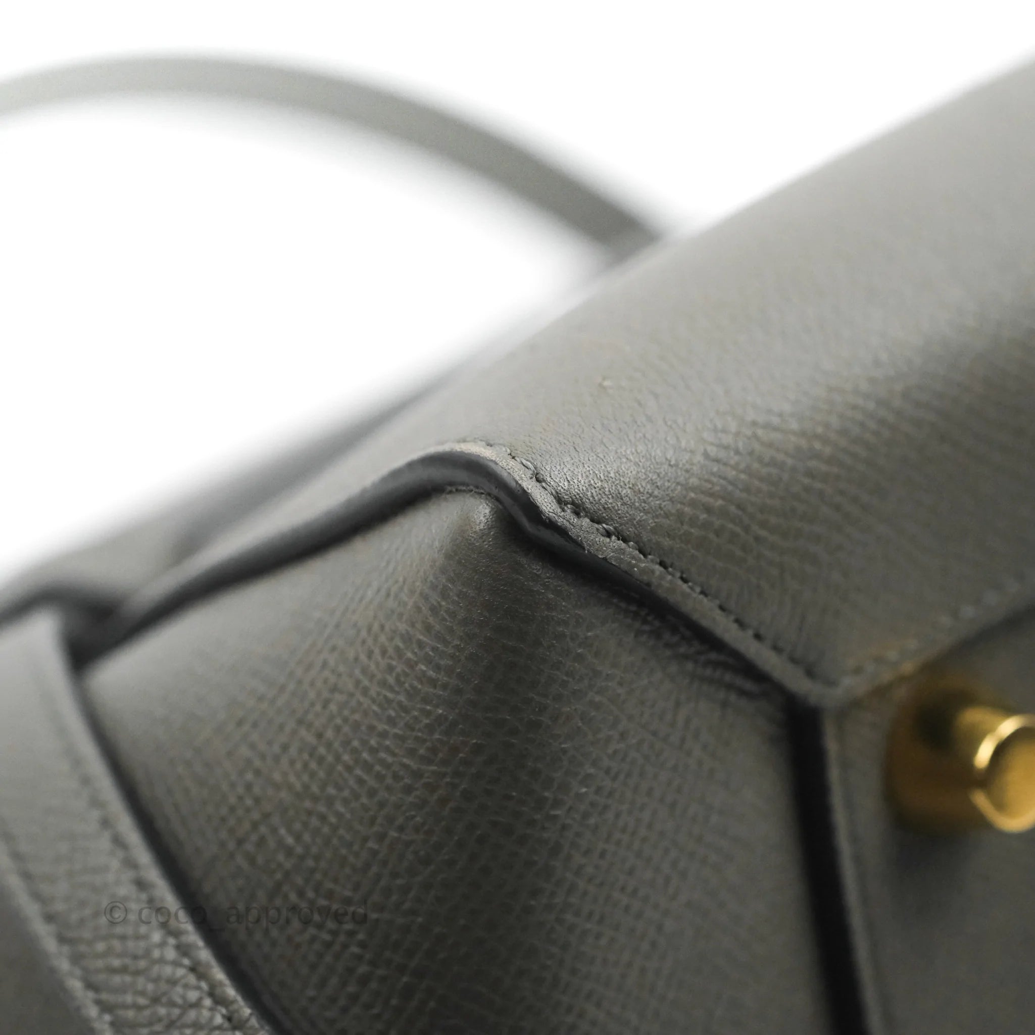 Celine Mini Belt Bag in Grey Grained Calfskin with Gold Hardware - Perfect for Everyday Use, Work & Travel