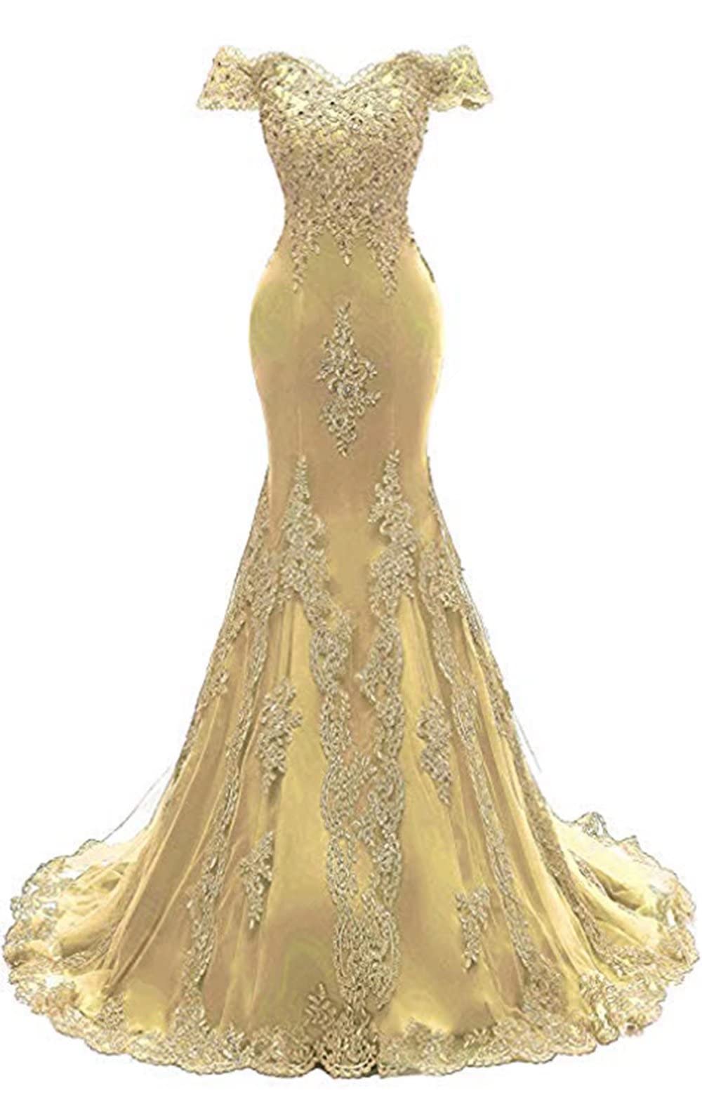 Elegant Off-The-Shoulder Mermaid Prom Dress with Sweetheart Neckline & Beaded Lace Details - Long Formal Evening Gown for Women - Perfect for Prom Night, Homecoming, Wedding & Black Tie Events