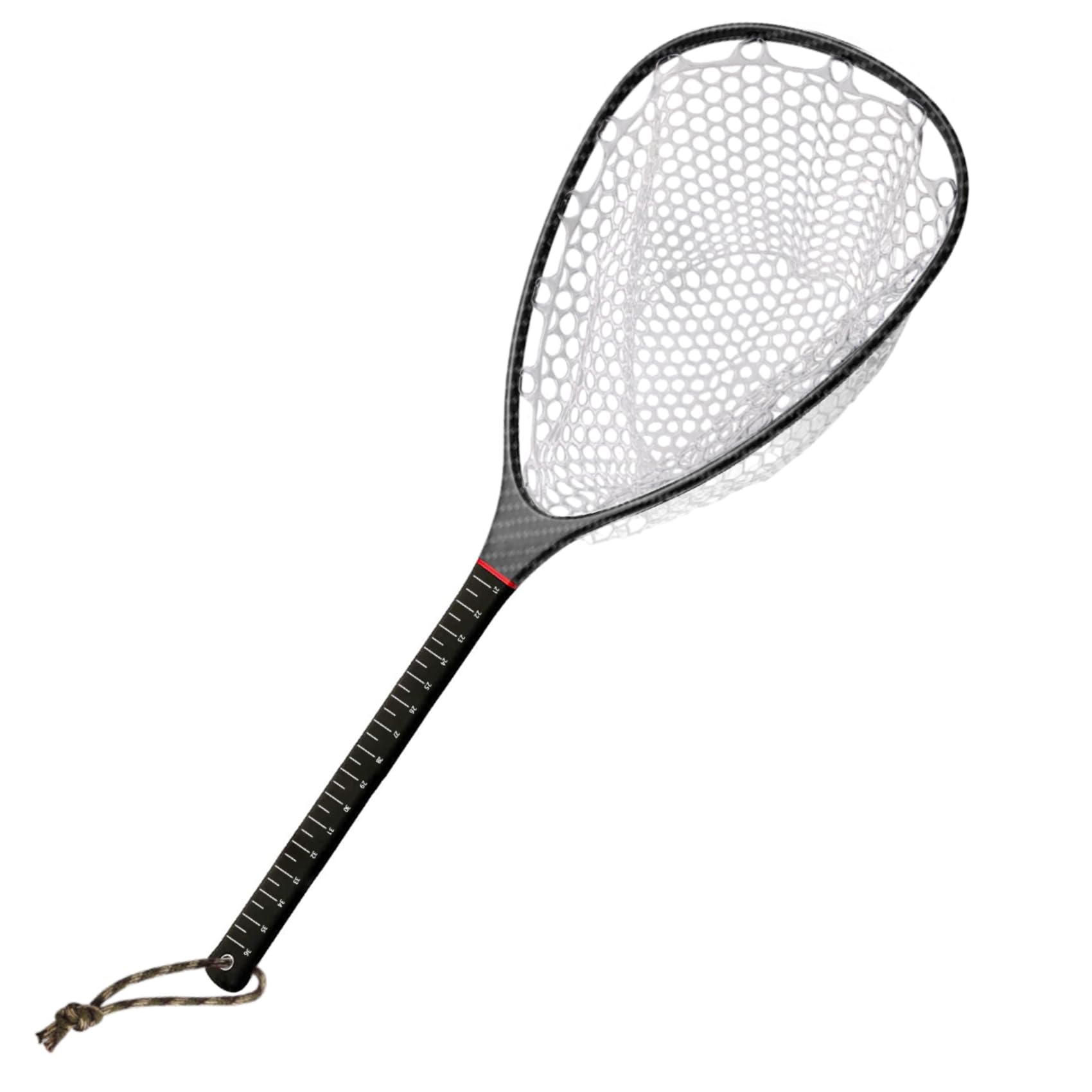 Riverruns Carbon Fiber Fishing Net - Lightweight Floating Fly Fishing Net with Soft Rubber Mesh & Measuring Lines - Ideal for Trout, Bass, and Freshwater Fishing - Perfect for Catch-and-Release, Kayak Fishing, and Stream Wading